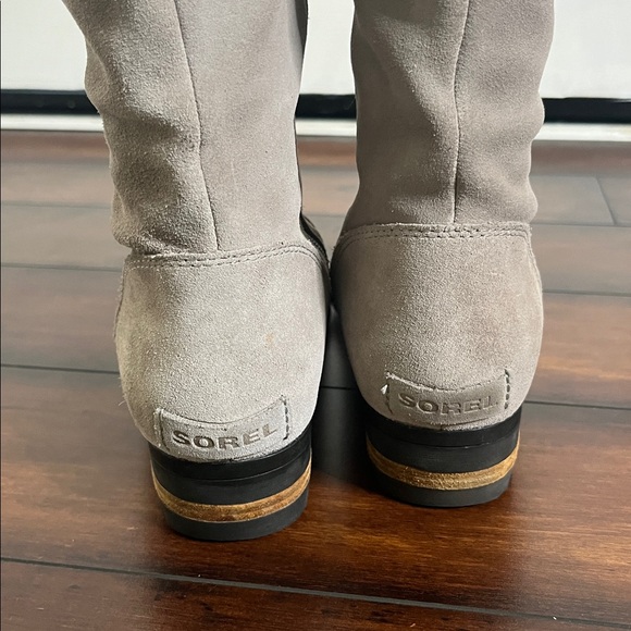 Sorel Farah Tall Suede Boots Gray/Taupe Women's size 10 Waterproof Side Zip - Picture 7 of 13